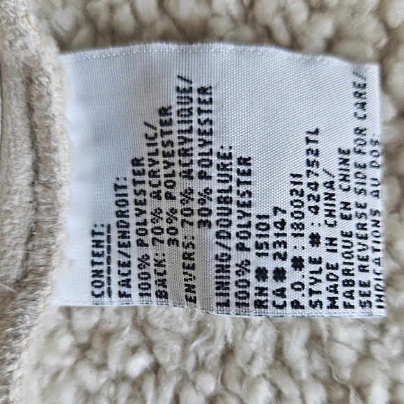 ⏰️LAST CHANCE! FINAL PRICE💲Talbots Cream Faux Sherling Loop Button Jacket - Picture 6 of 10